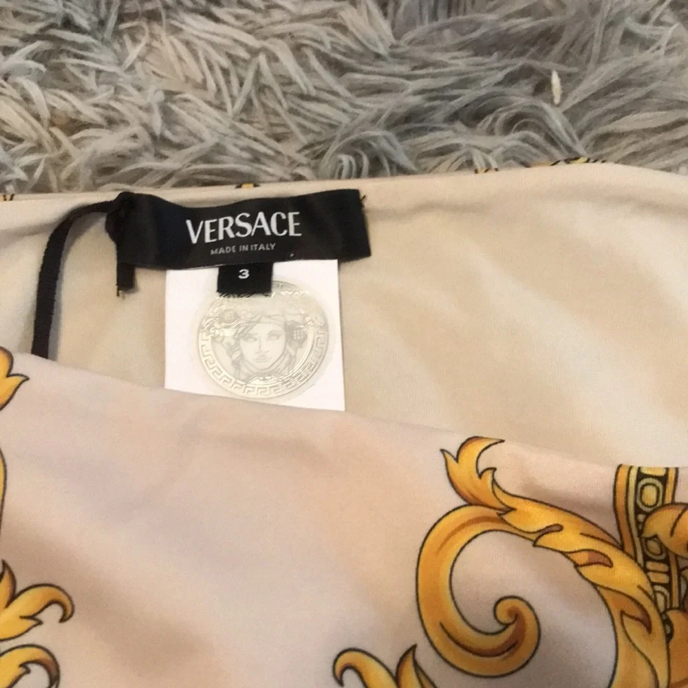 💛New Authentic Versace La Coupe des Dieux Cream Bikini Bottom Gold– Size 3 - Picture 8 of 12